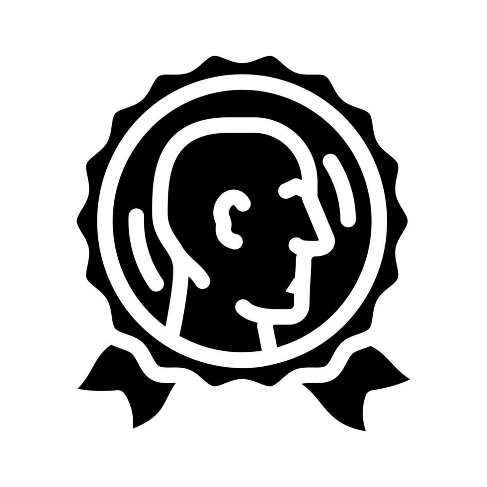 ilustração vetorial de ícone de glifo de funcionário de prêmio de medalha vetor
