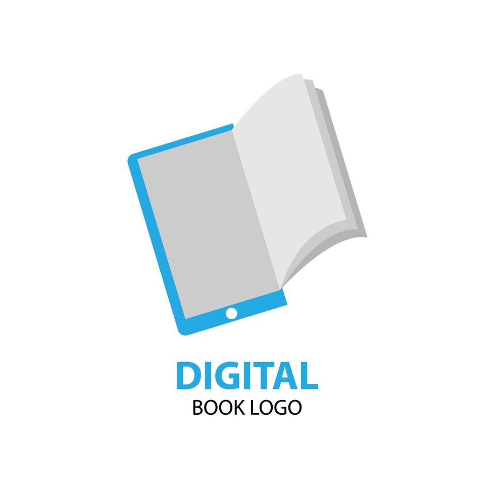 vetor de design de logotipo de livro digital.