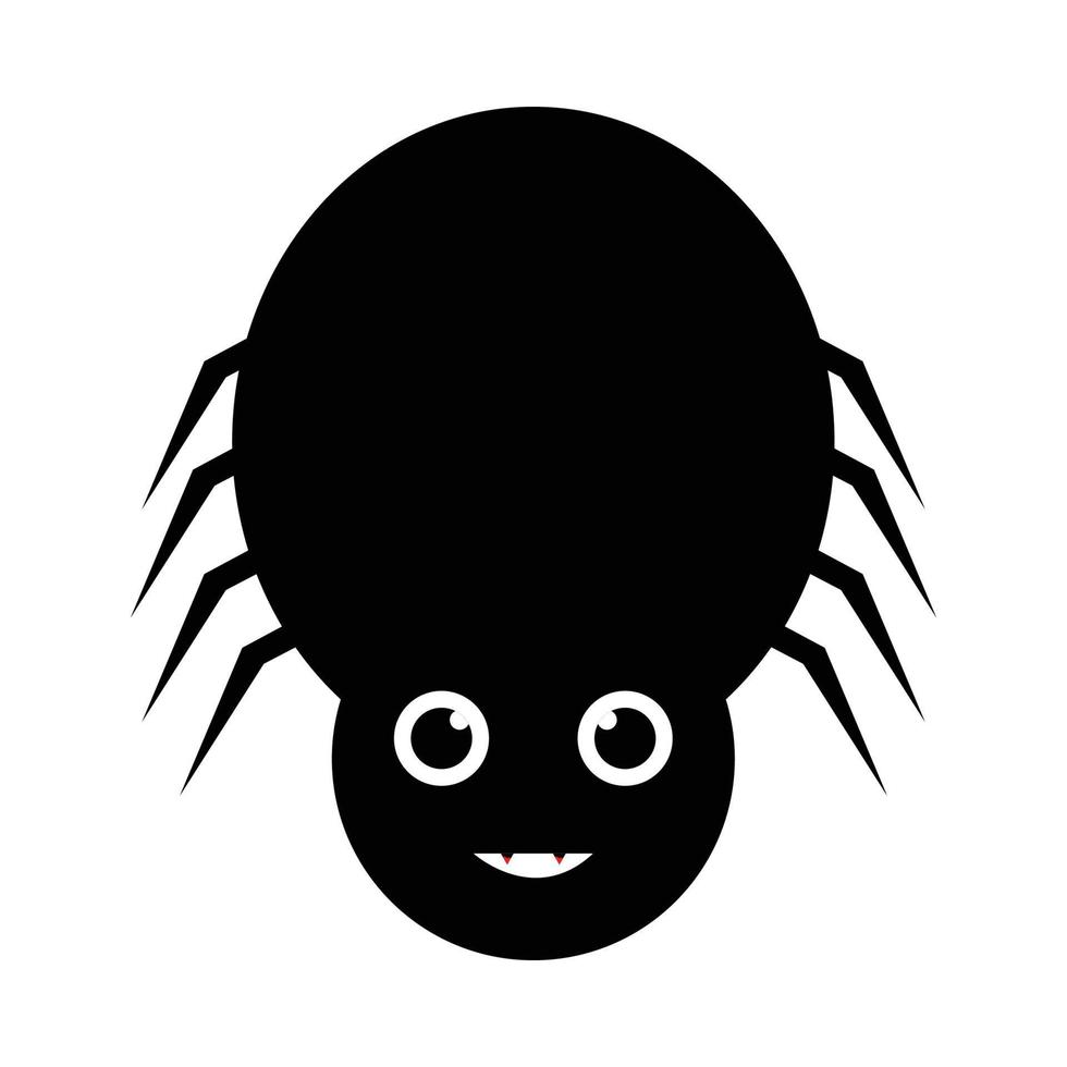 vetor de aranha preta de halloween com uma cara assustadora. design de ilustração de halloween com o vetor de aranha preta. design de aranha assustador com um rosto bonito.