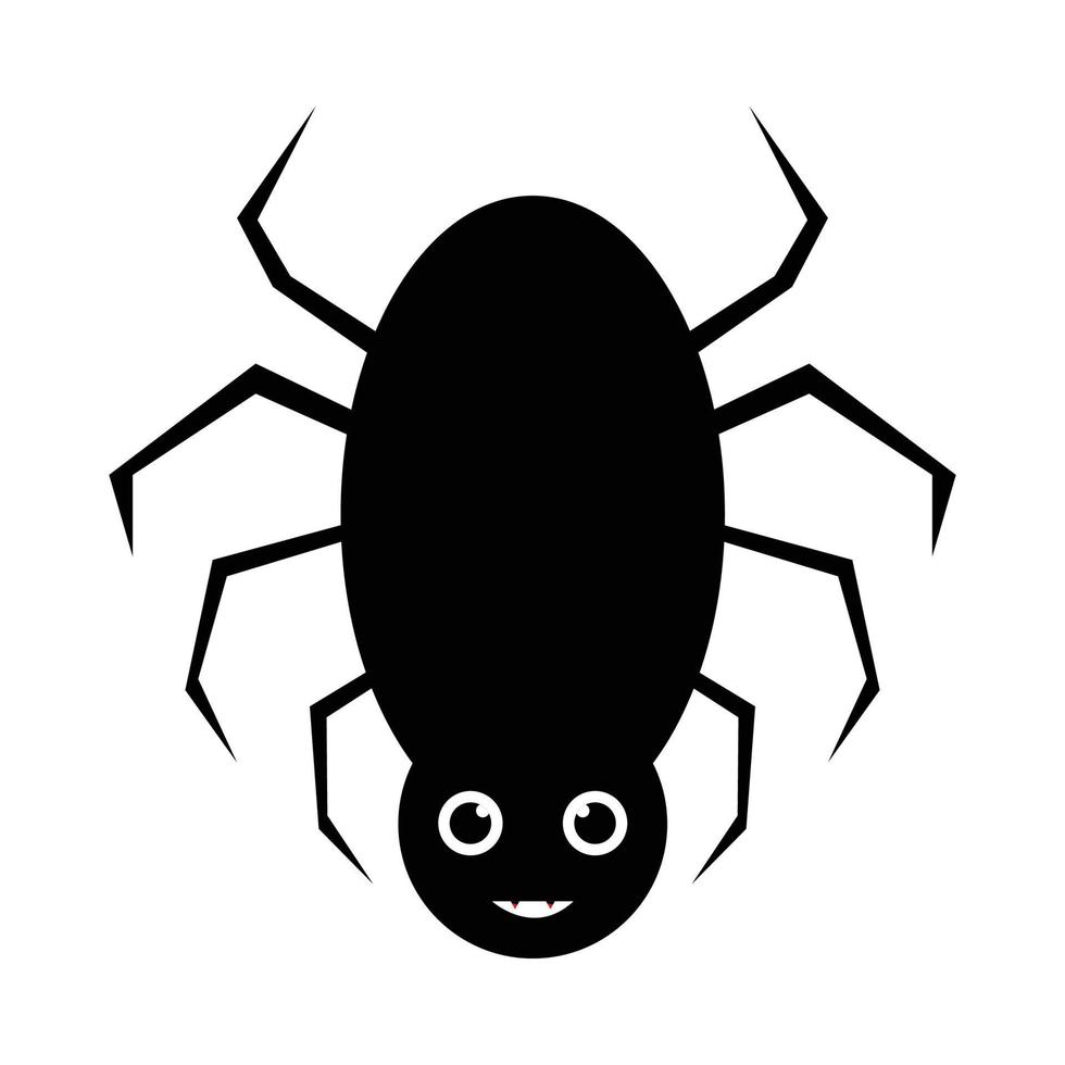 vetor de aranha preta de halloween com um rosto bonito. design de  ilustração de halloween com