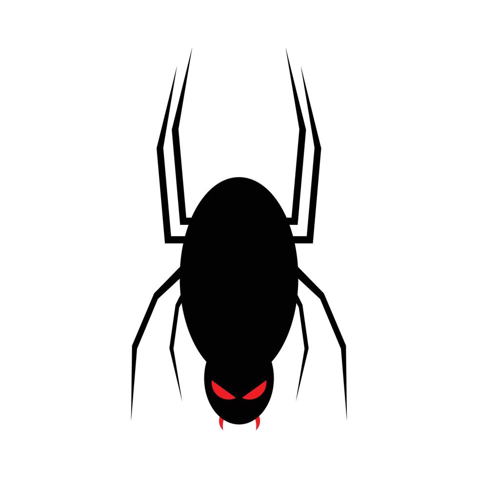 vetor de aranha preta assustadora de halloween com uma cara assustadora. design de ilustração de halloween com o vetor de aranha preta. antigo desenho de aranha assustadora com uma cara assustadora.