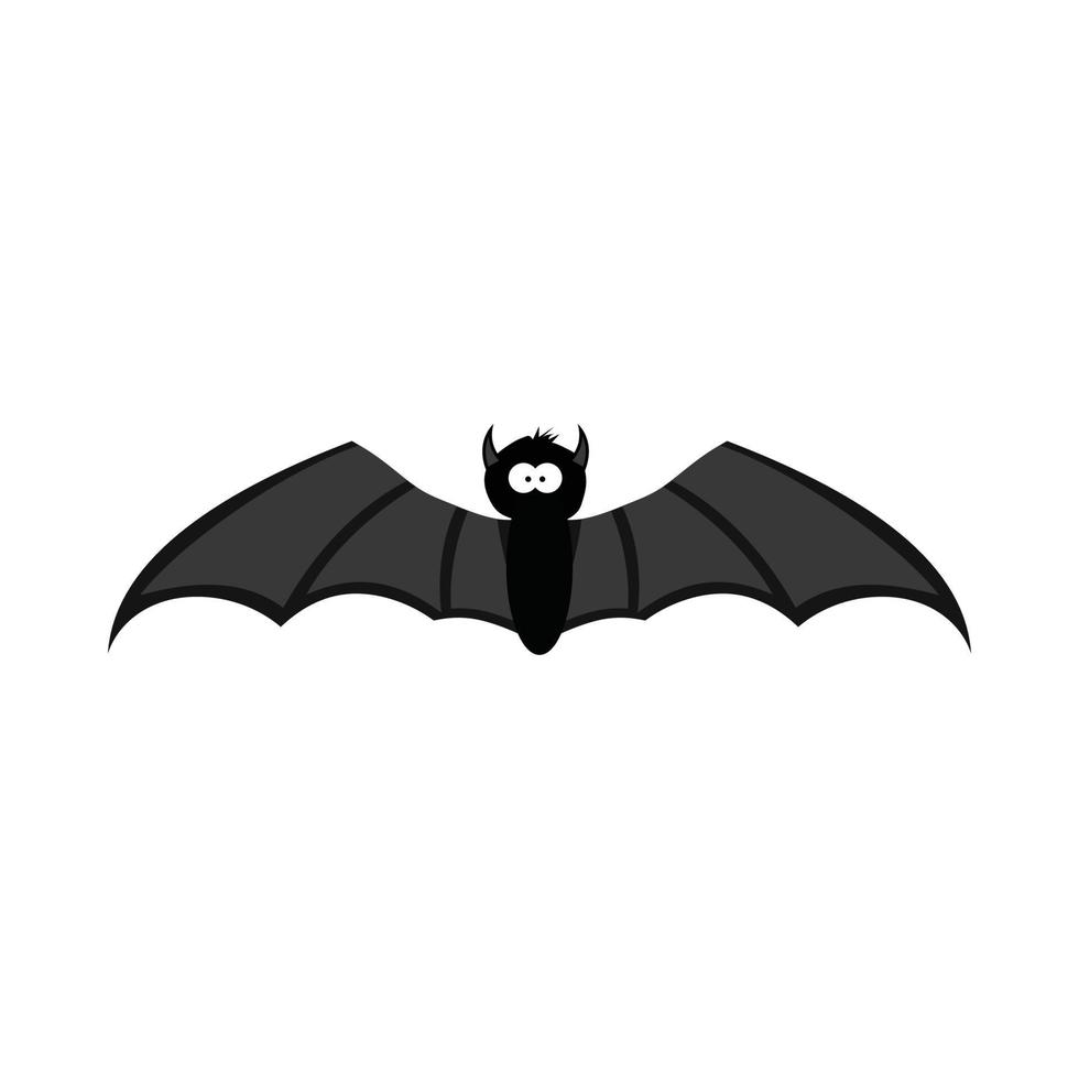 ilustração vetorial de design de morcego bonito preto de halloween. design de morcego preto com sombra de cor amarela e madeira. design de elementos de festa de halloween com um morcego preto. vetor