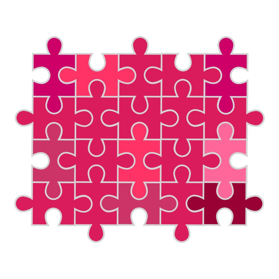 design de ilustração de quebra-cabeça de paleta rosa vetor