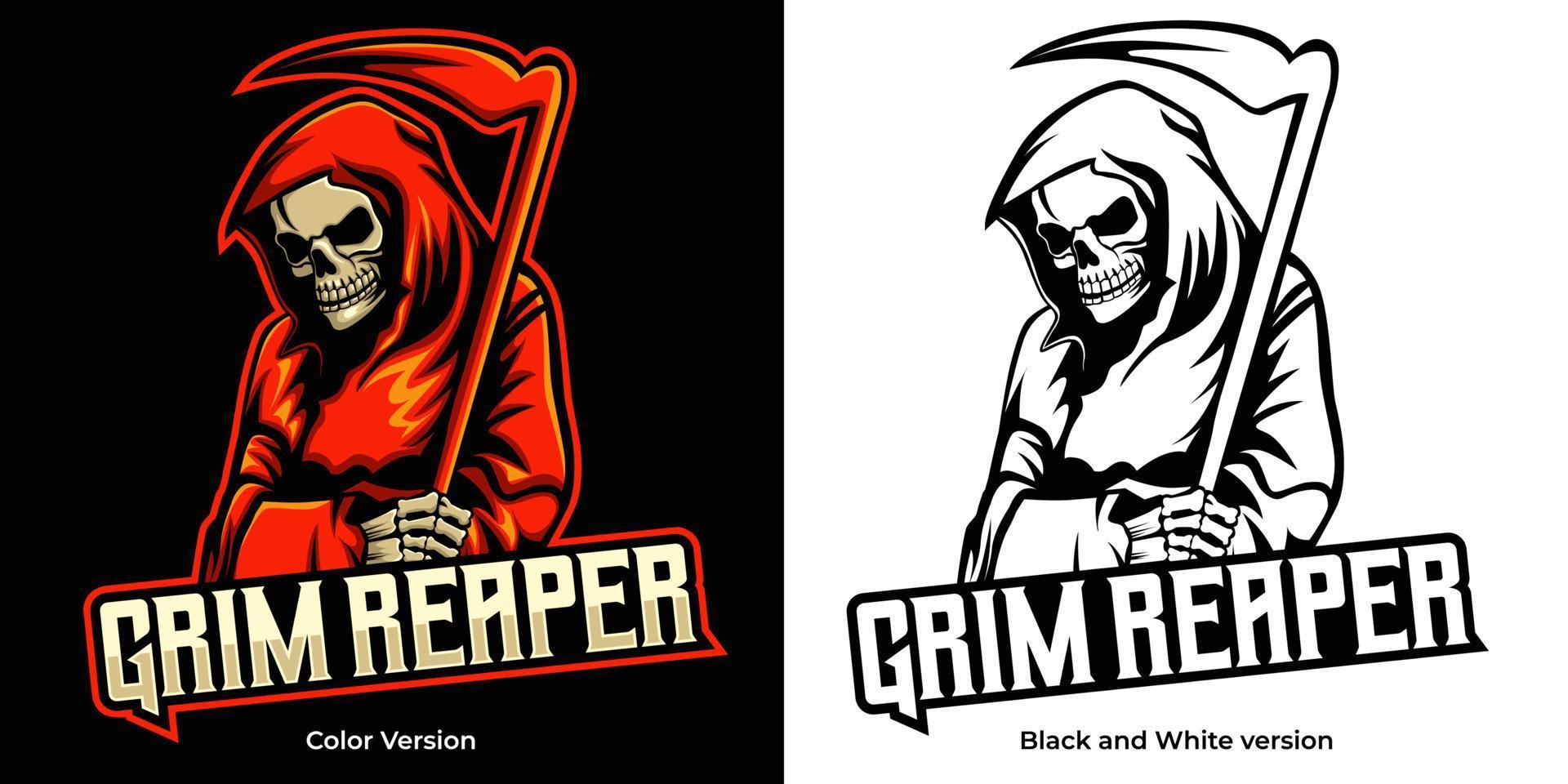design de mascote de logotipo esport grim reaper vetor