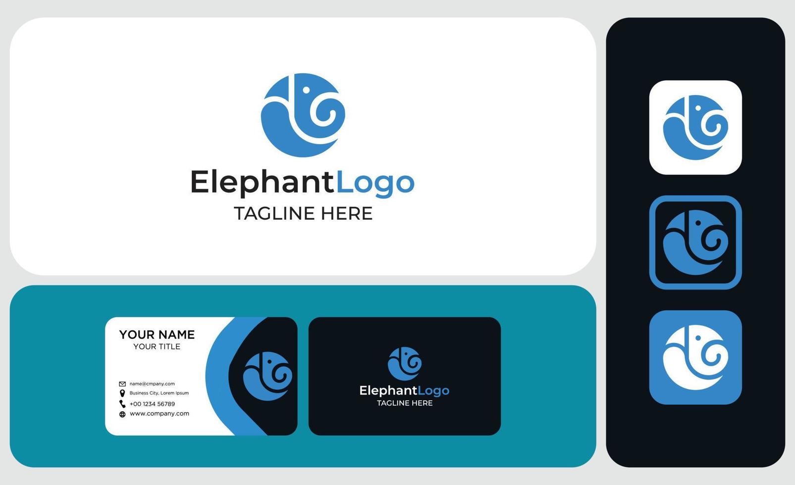 quebra-cabeça e logotipo do elefante vetor