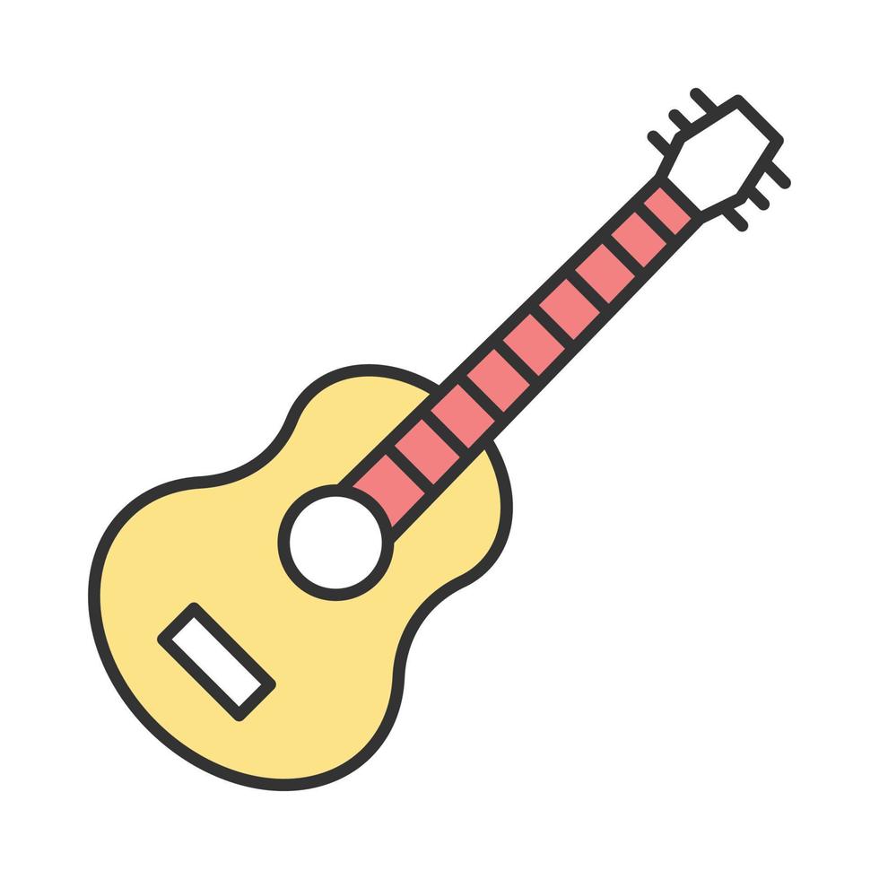 ícone de cor de guitarra. vihuela mexicana. instrumento musical acústico de cordas. ukulele. ilustração vetorial isolada vetor