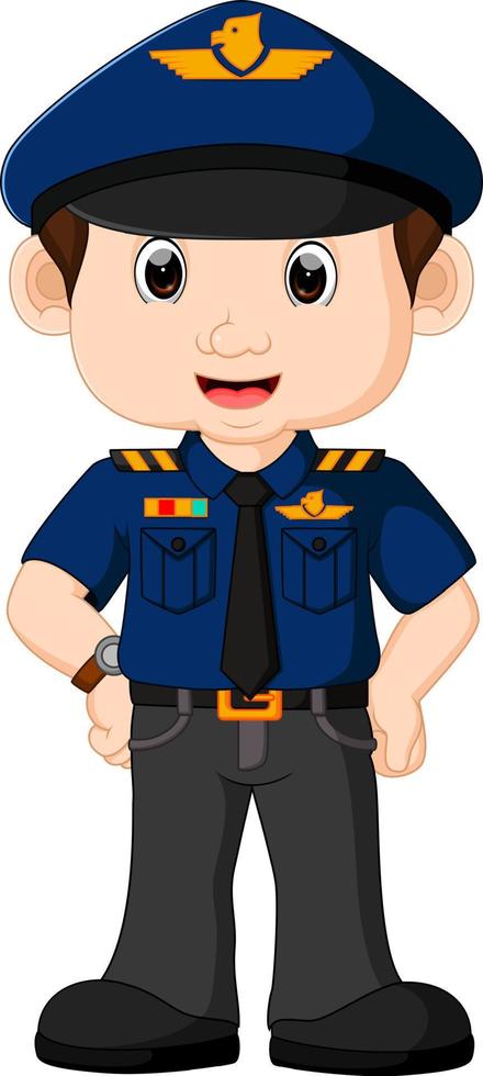 desenho animado jovem policial vetor