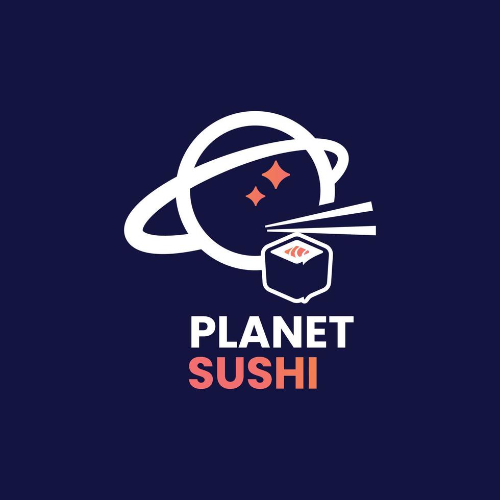 logotipo do sushi do planeta vetor