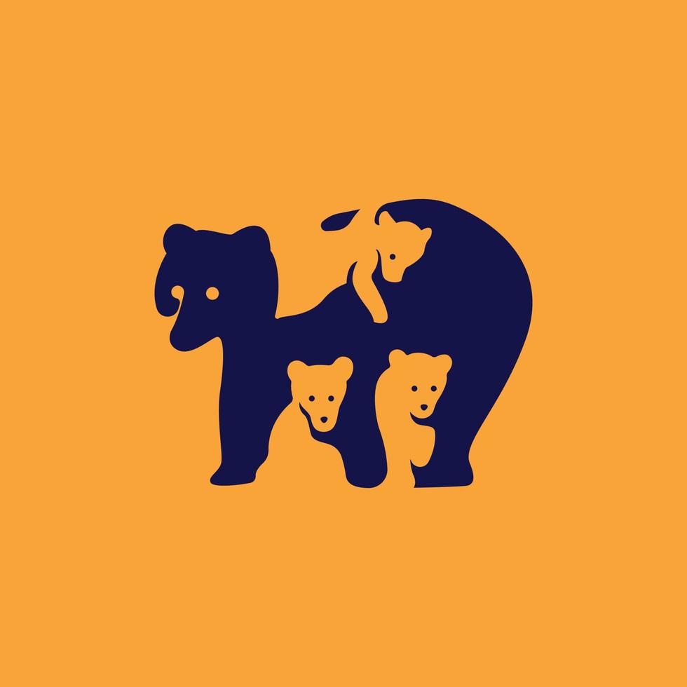 logotipo da família urso vetor