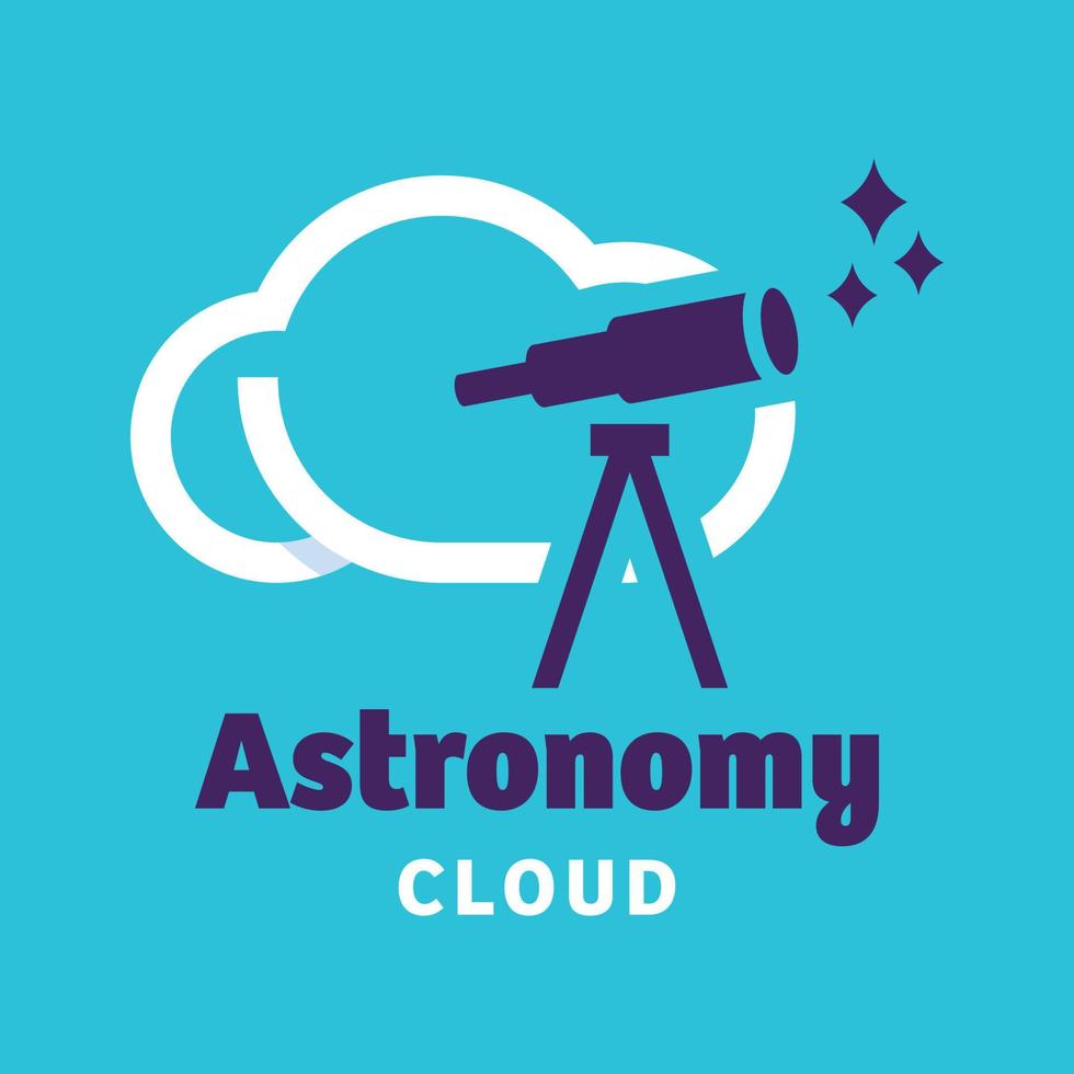 logotipo da nuvem de astronomia vetor