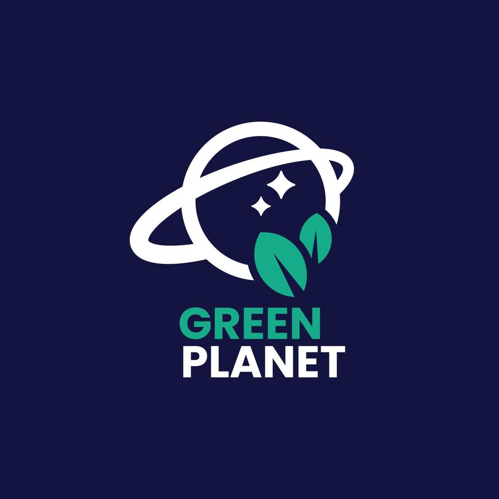 logotipo do planeta verde vetor