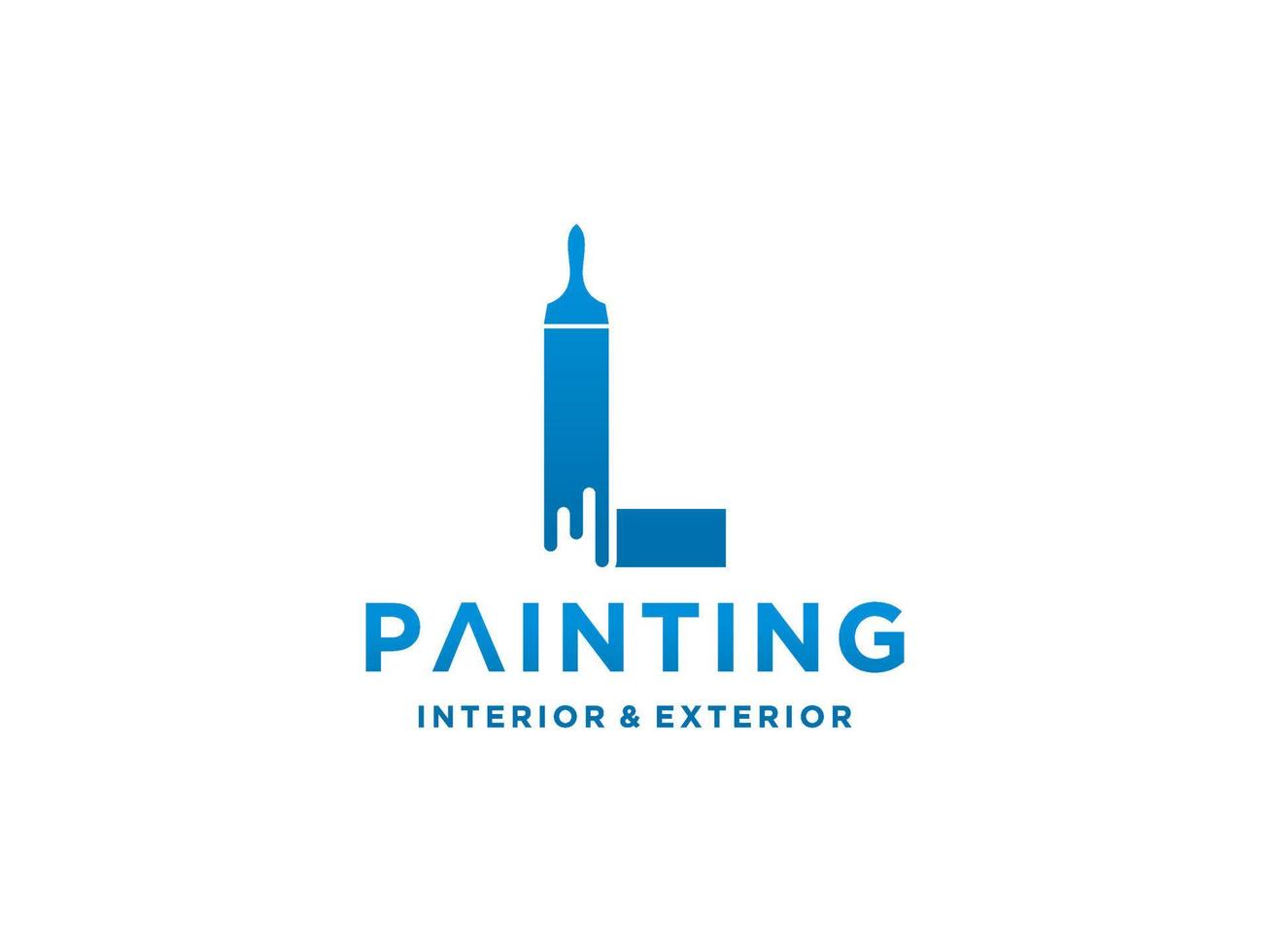 modelo de logotipo de pintura com vetor premium de conceito inicial l