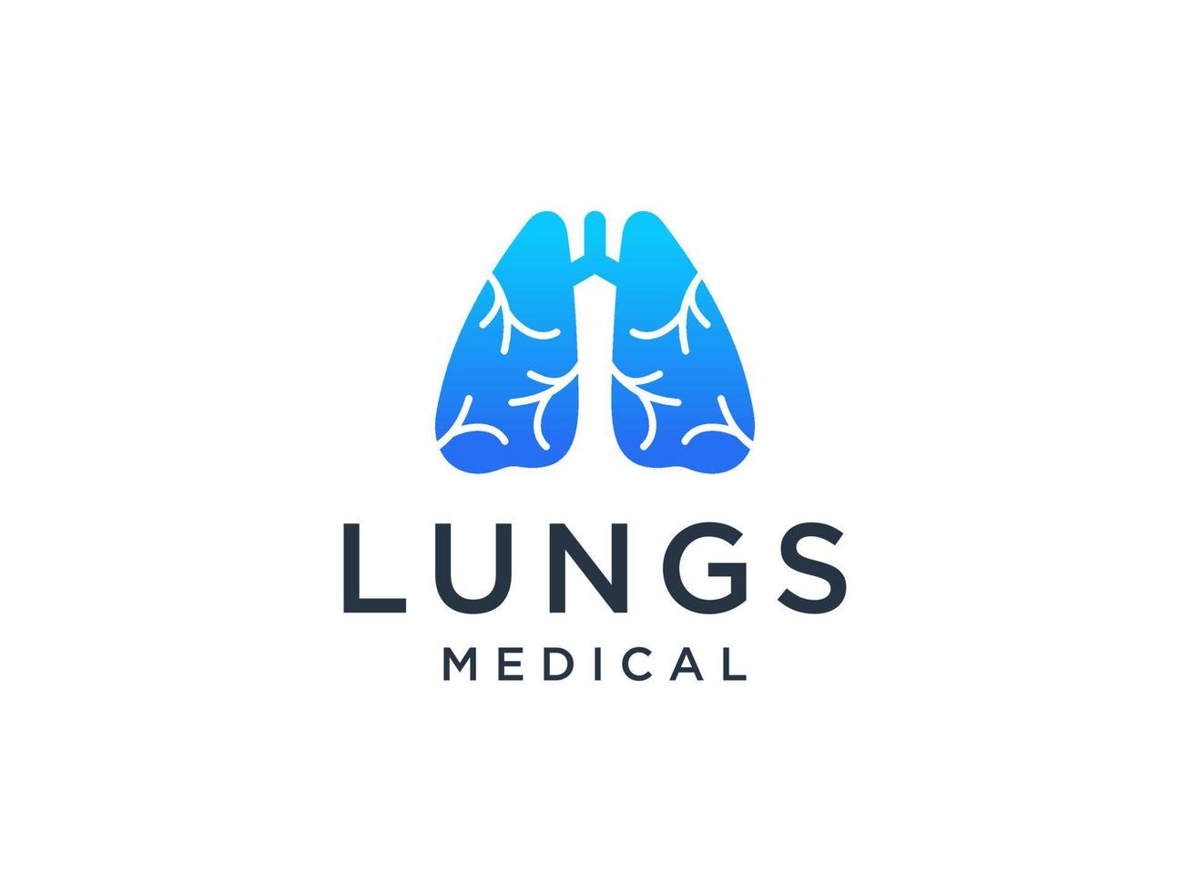 vetor de modelo de logotipo de pulmões simples, modelo de pulmões de saúde, ícone de símbolo de logotipo