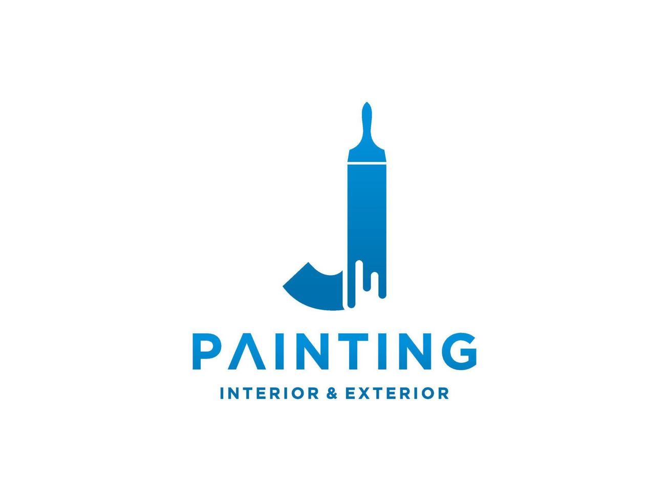 modelo de logotipo de pintura com vetor premium de conceito j inicial