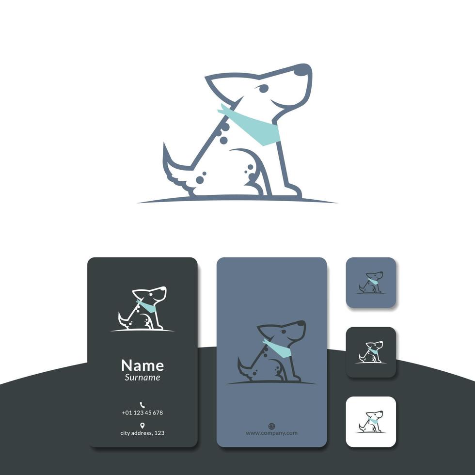 vetor de design de logotipo de linha de cachorro