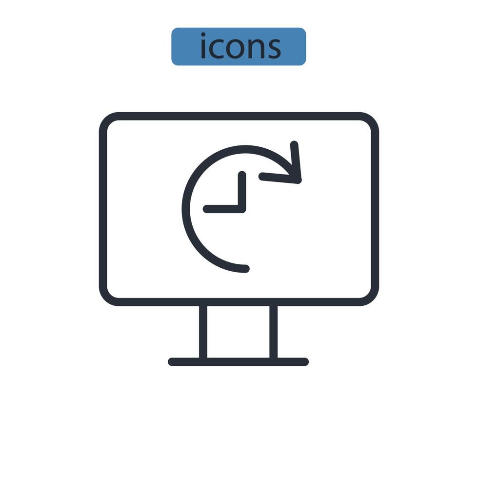 ícones de tempo simbolizam elementos vetoriais para infográfico web vetor