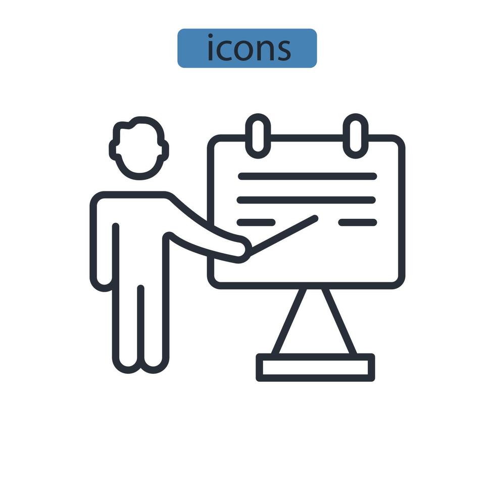 ícones de oficina simbolizam elementos vetoriais para infográfico web vetor