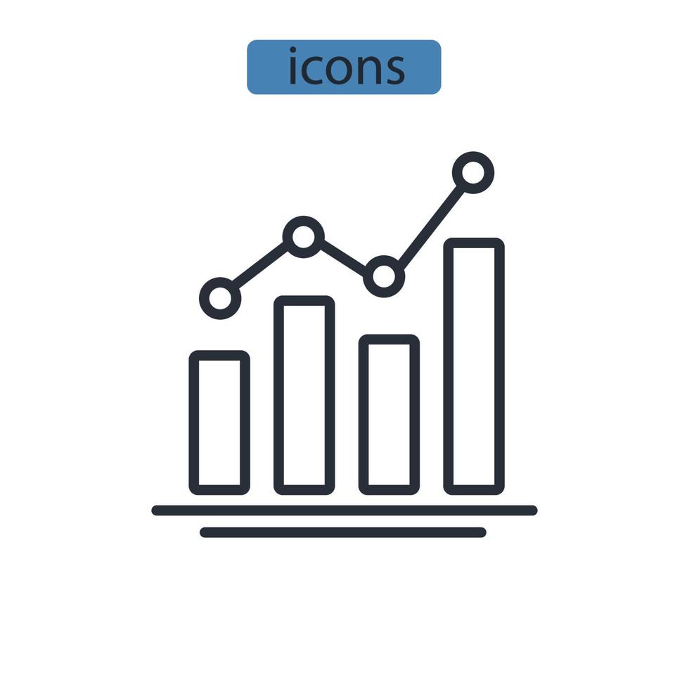 ícones de análise simbolizam elementos vetoriais para web infográfico vetor