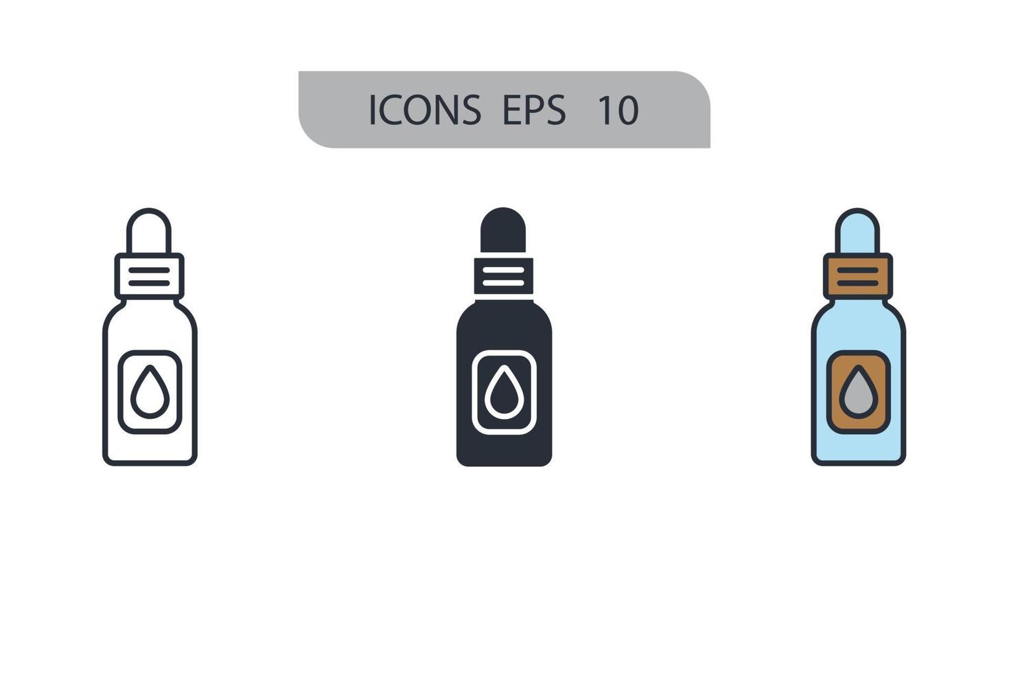 ícones de óleos de cura símbolo elementos vetoriais para web infográfico vetor