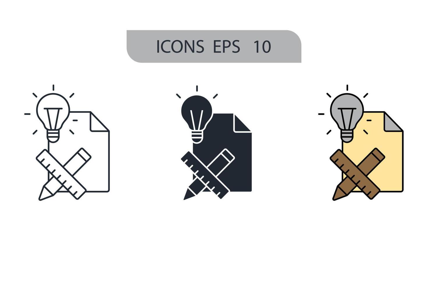 ícones de educação símbolo elementos vetoriais para infográfico web vetor