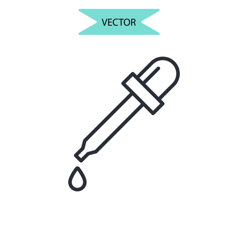 ícones de pipeta simbolizam elementos vetoriais para infográfico web vetor