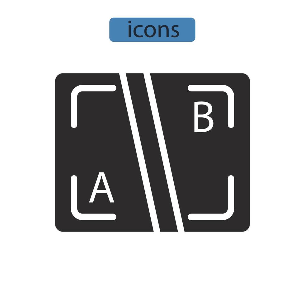 elementos de vetor de símbolo de ícones de teste ab para web infográfico