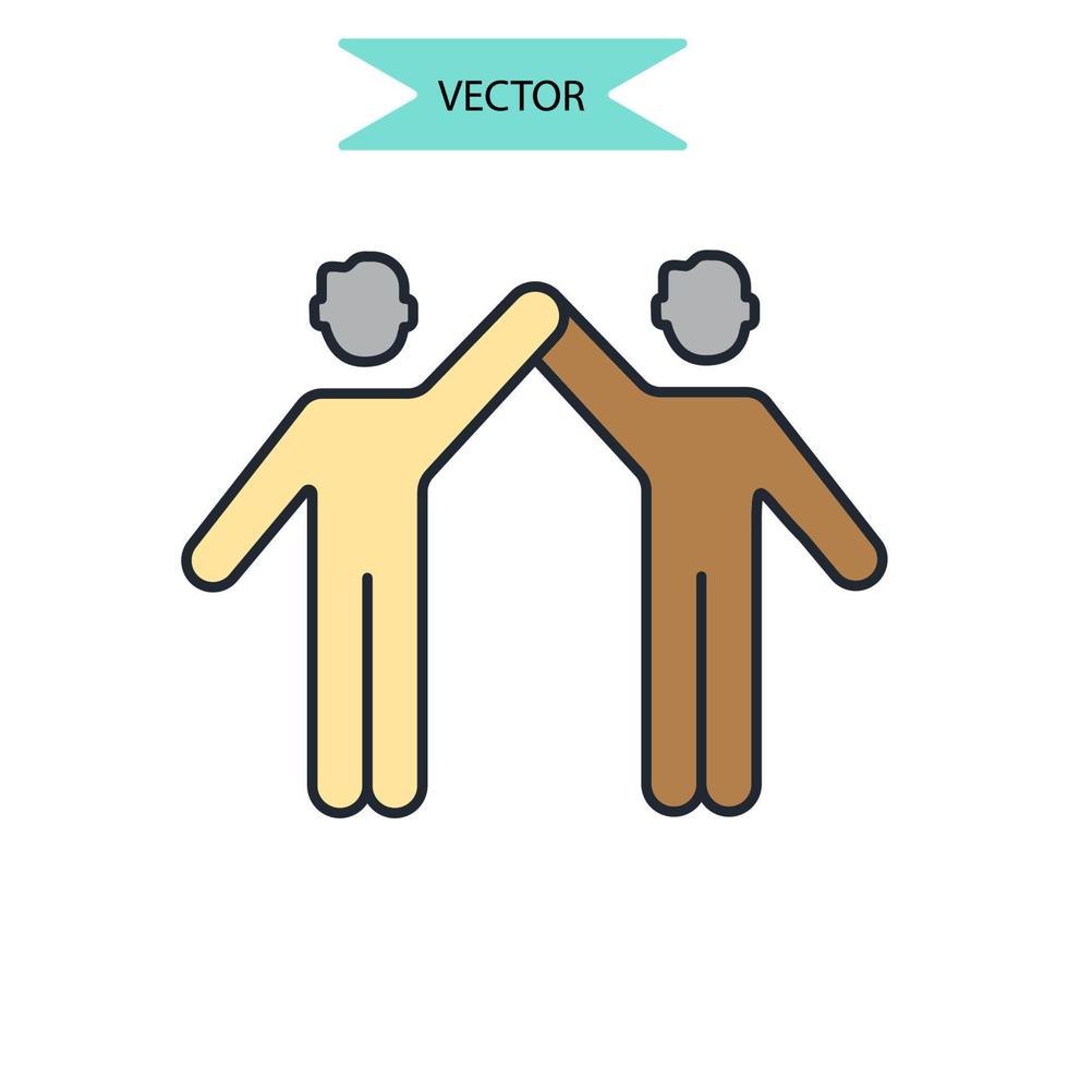 ícones de parceria simbolizam elementos vetoriais para infográfico web vetor