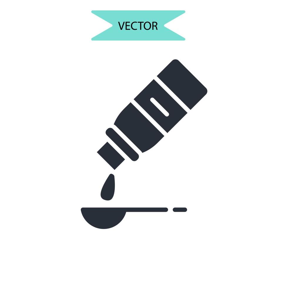 ícones de xarope para tosse simbolizam elementos vetoriais para web infográfico vetor