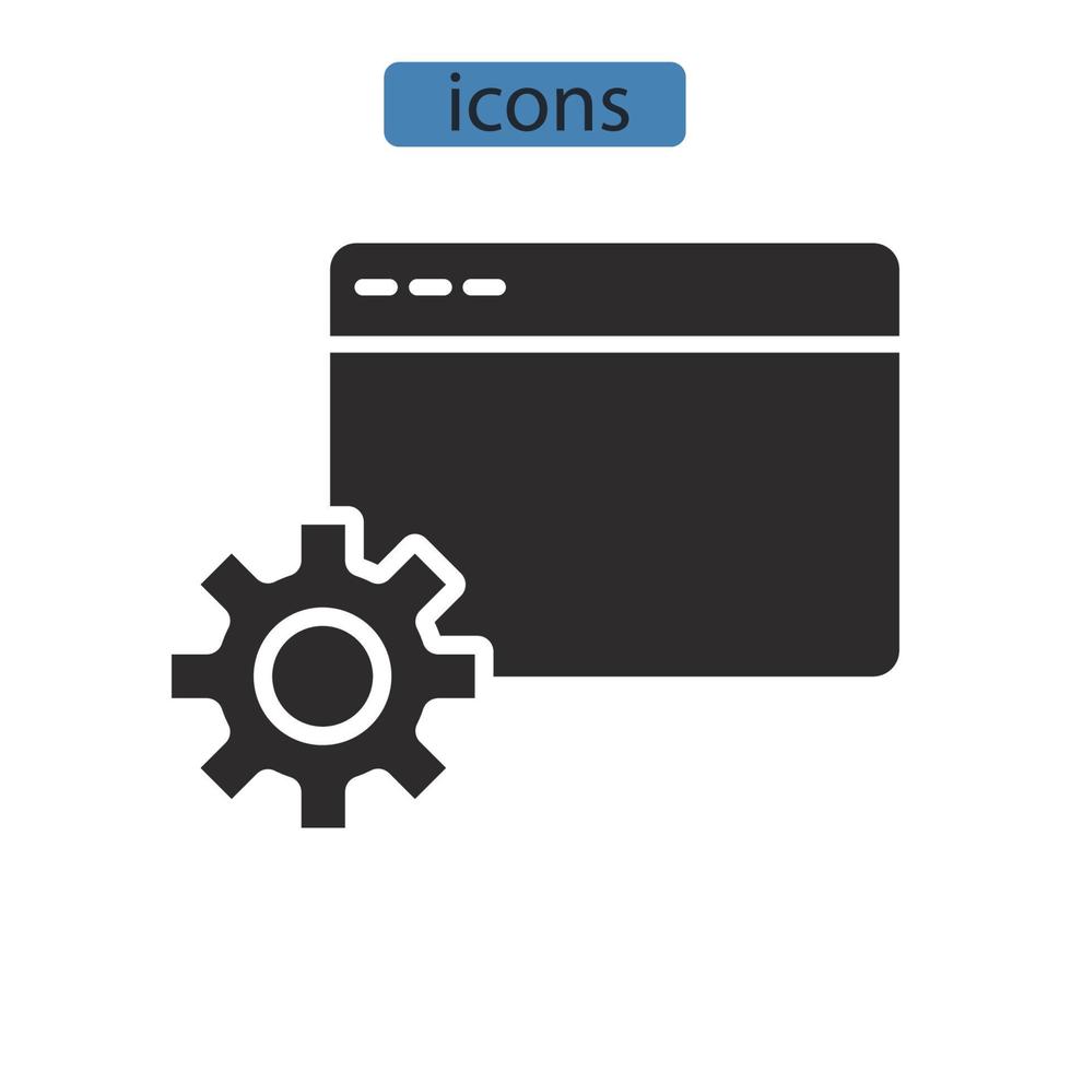 ícones de configuração de site símbolo elementos vetoriais para web infográfico vetor