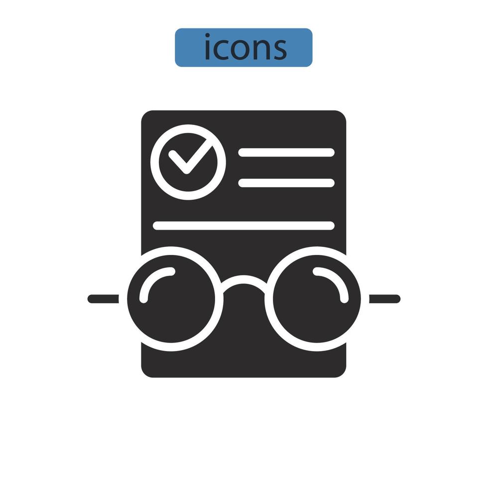 ícones de legibilidade simbolizam elementos vetoriais para infográfico web vetor