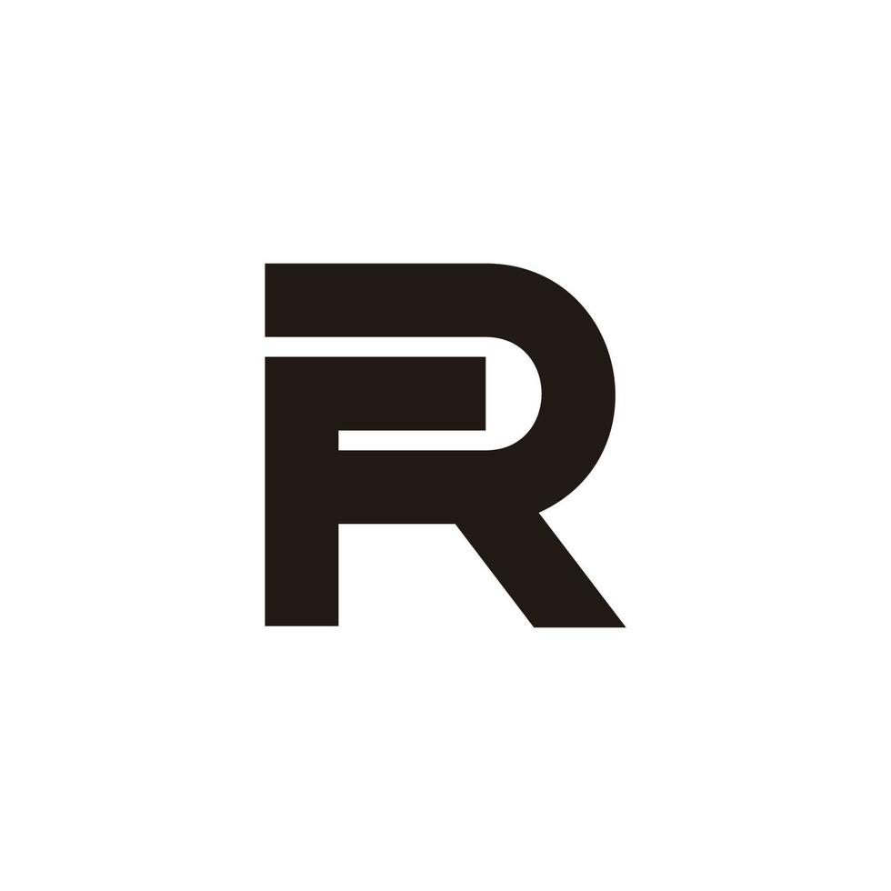 carta rf vetor de logotipo de linha geométrica simples