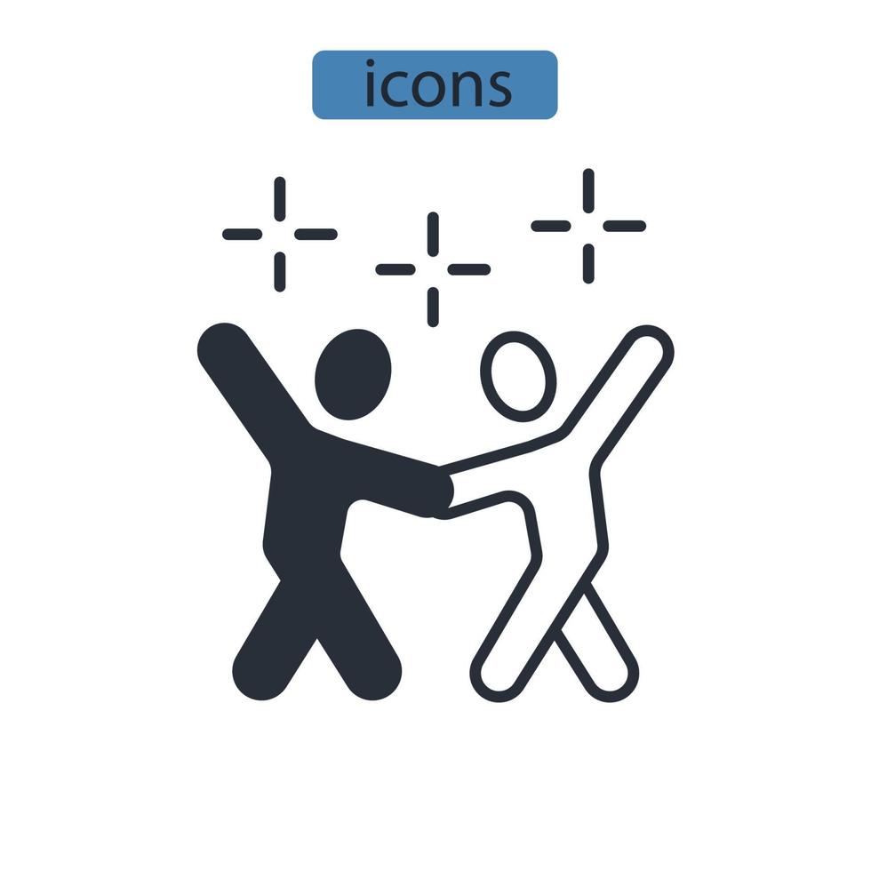 ícones dançantes simbolizam elementos vetoriais para web infográfico vetor
