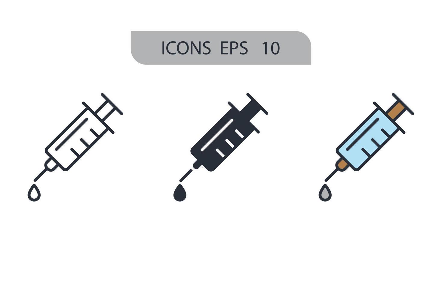 ícones de seringa símbolo elementos vetoriais para infográfico web vetor