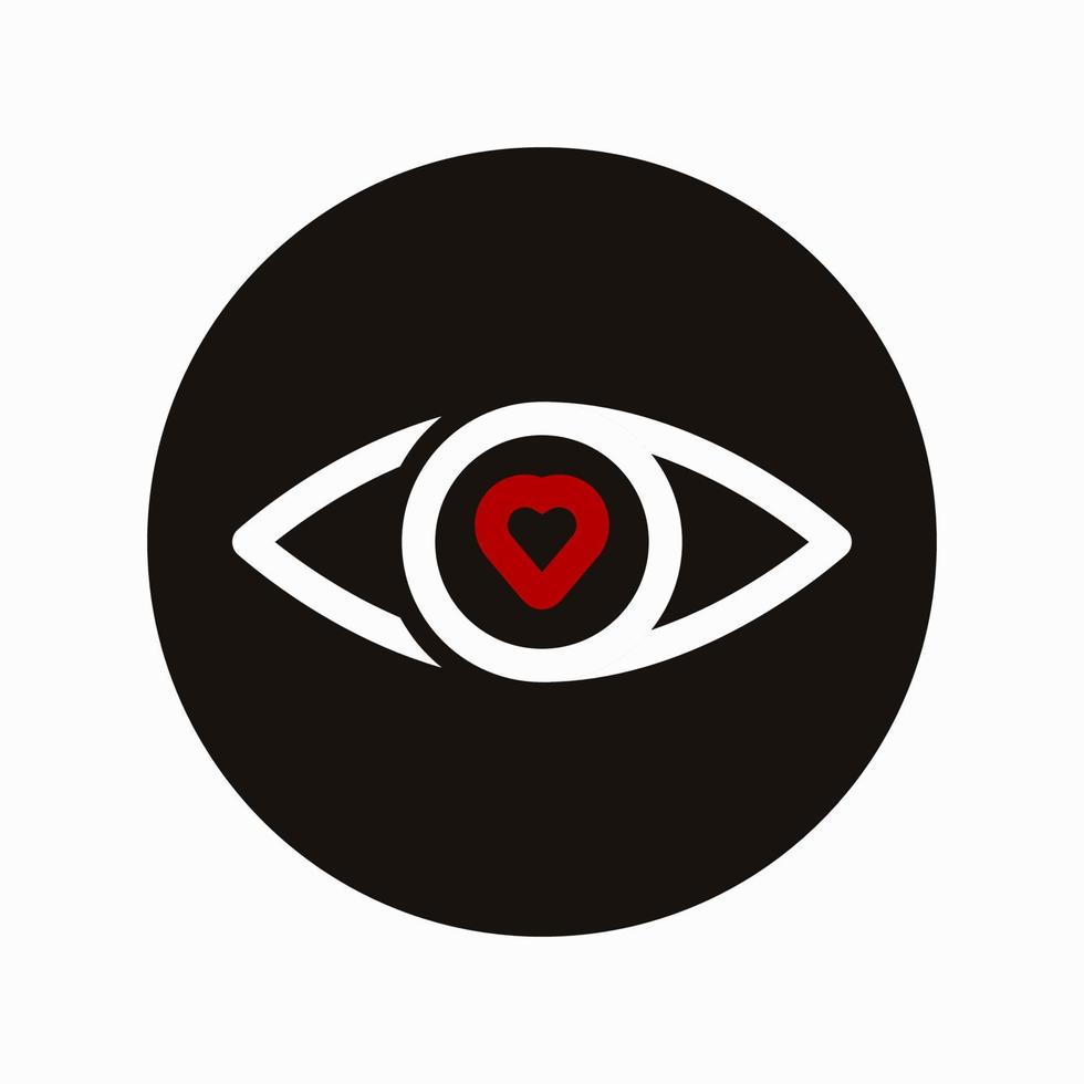 linha dos olhos com ilustração vetorial de design de ícone de coração vetor