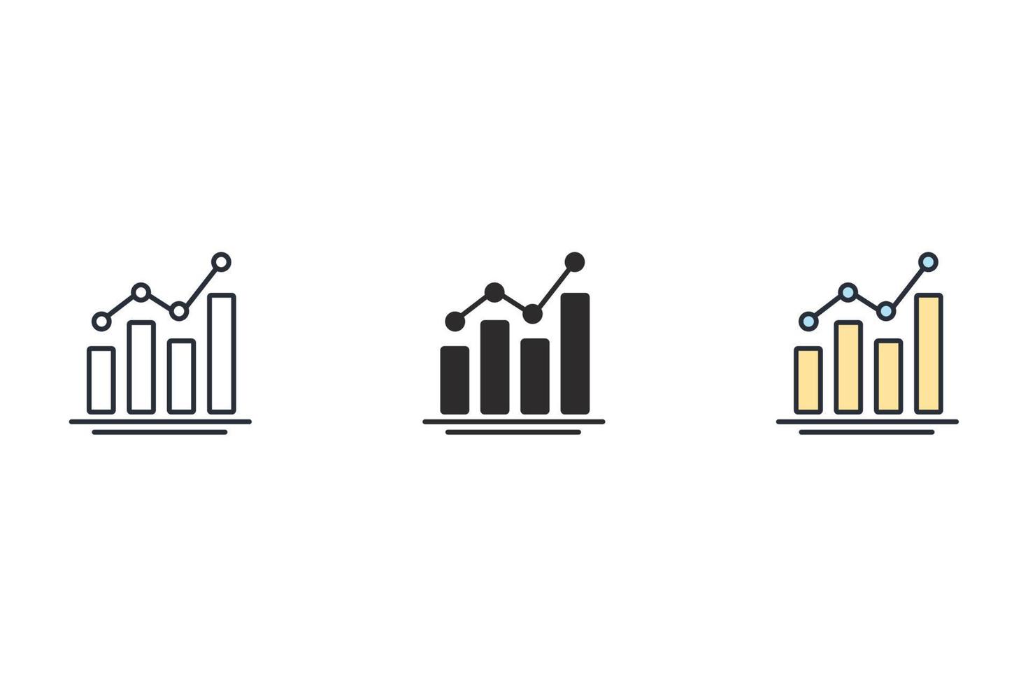 ícones de análise simbolizam elementos vetoriais para web infográfico vetor