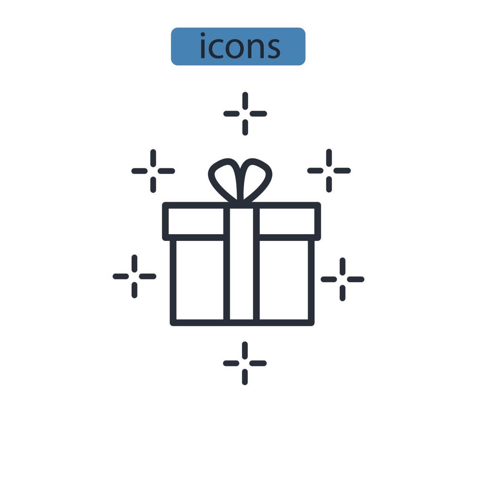 ícones de caixa de presente símbolo elementos vetoriais para infográfico web vetor