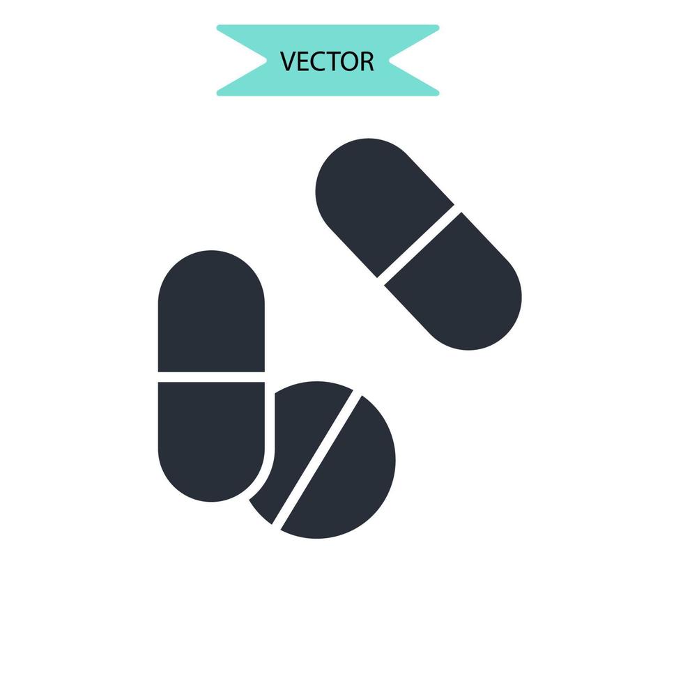 pílulas ícones símbolo elementos vetoriais para infográfico web vetor