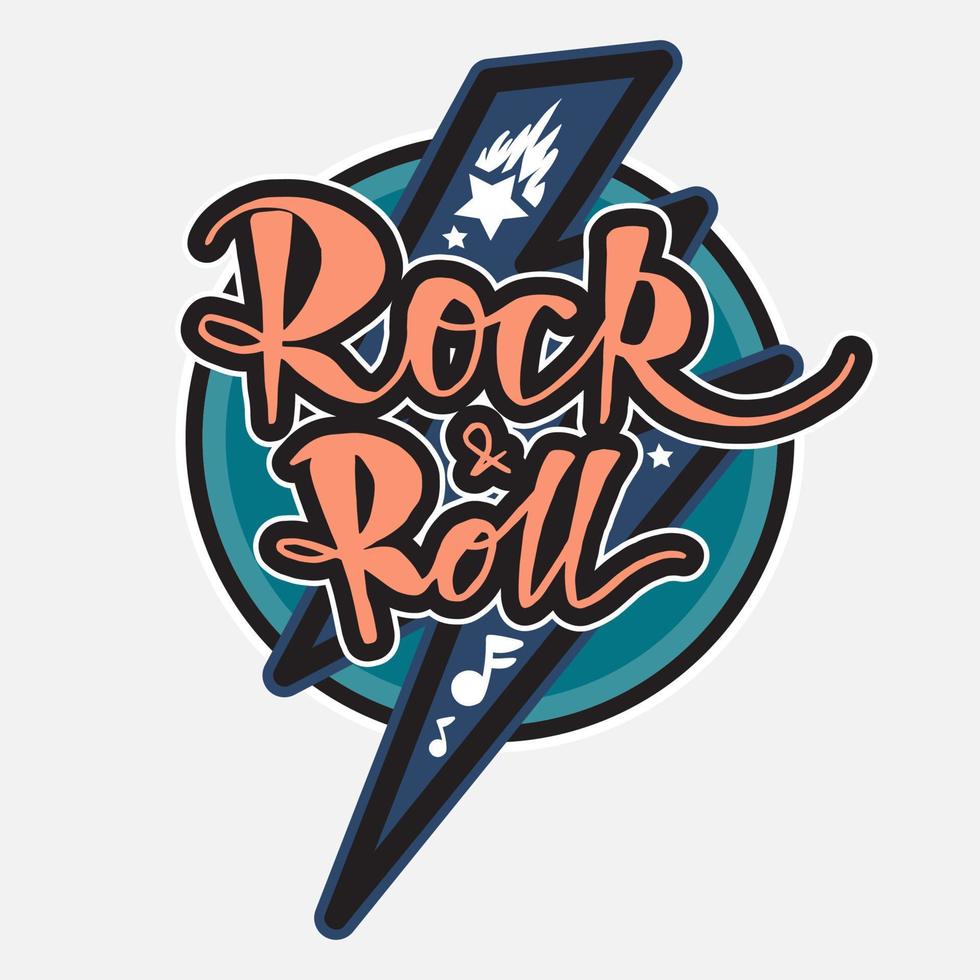 letras de rock and roll vetor