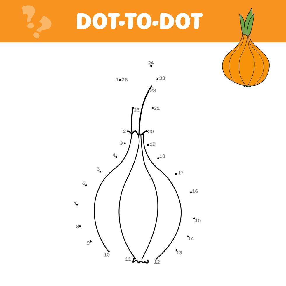 desenho ponto a ponto cebola para crianças - folha para colorir de cebola vetor
