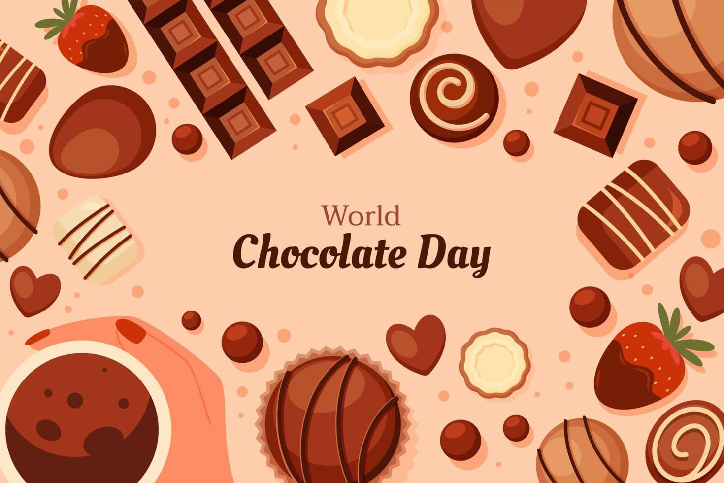 ilustração vetorial do dia mundial do chocolate vetor