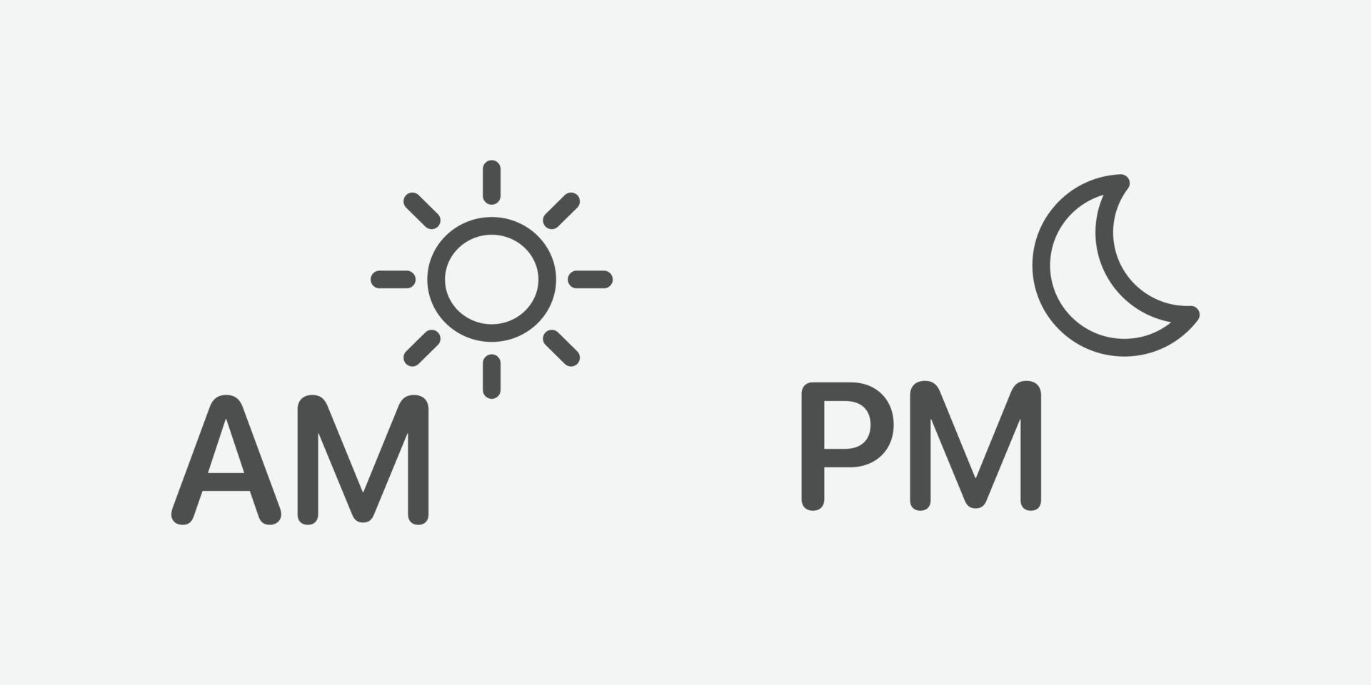 am pm ícone de vetor. projeto de vetor de ícone de tempo isolado.