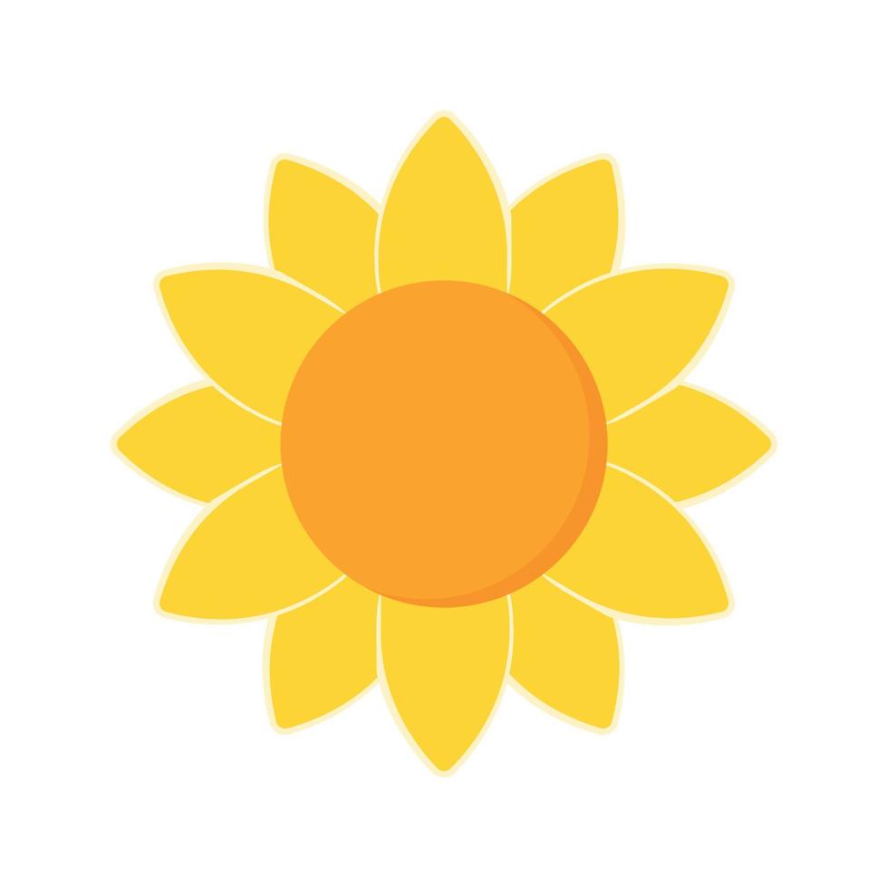 clipart de ícone de vetor de flor de sol fofo para decoração