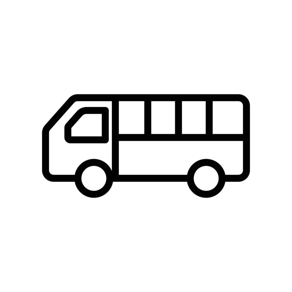 vetor de ícone de ônibus. transporte, transporte terrestre, transporte público. estilo de ícone de linha. ilustração de design simples editável