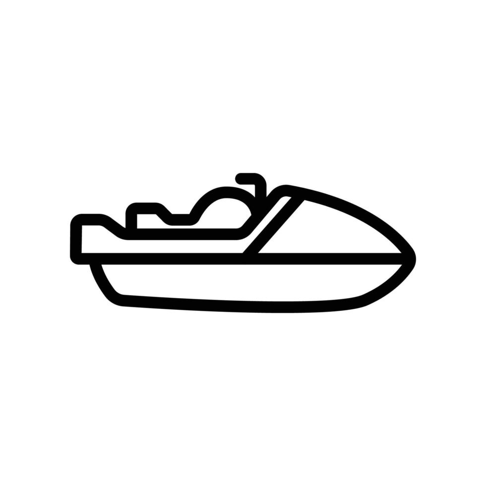 vetor de ícone de jet ski. transporte, transporte aquaviário. estilo de ícone de linha. ilustração de design simples editável