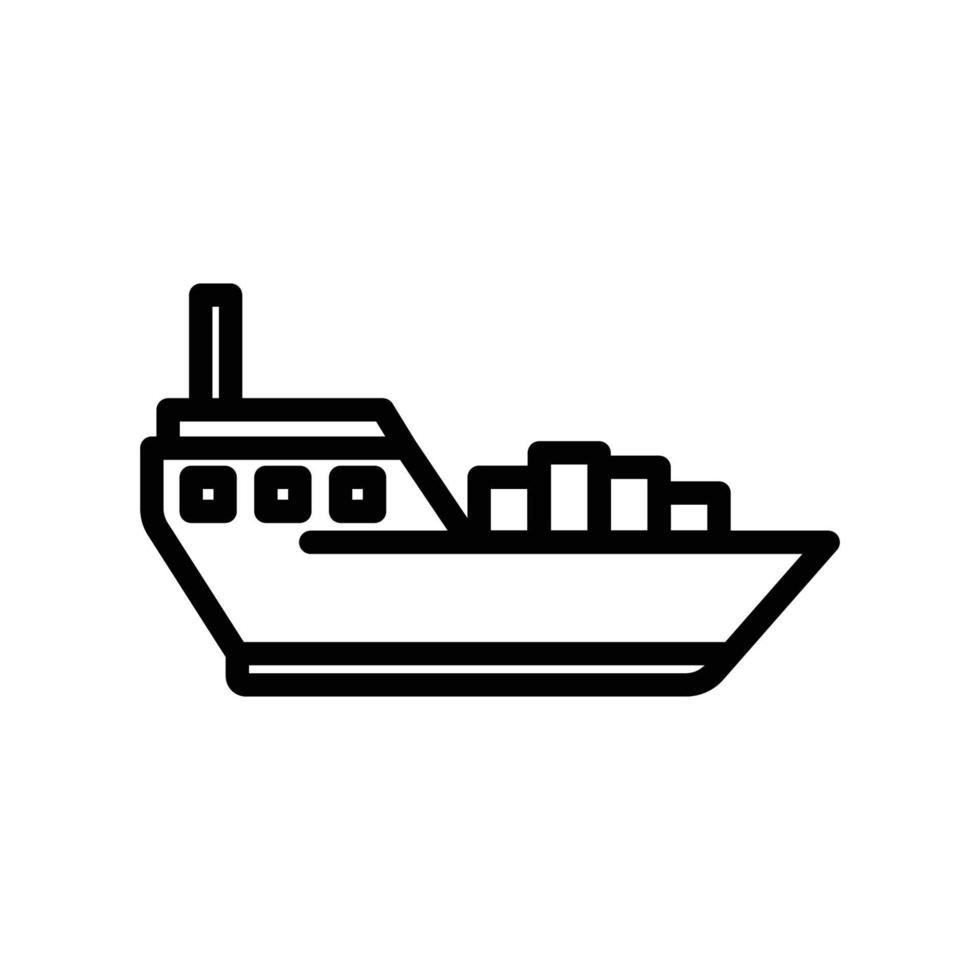 vetor de ícone de navio de carga. transporte, veículos marítimos. estilo de ícone de linha. ilustração de design simples editável