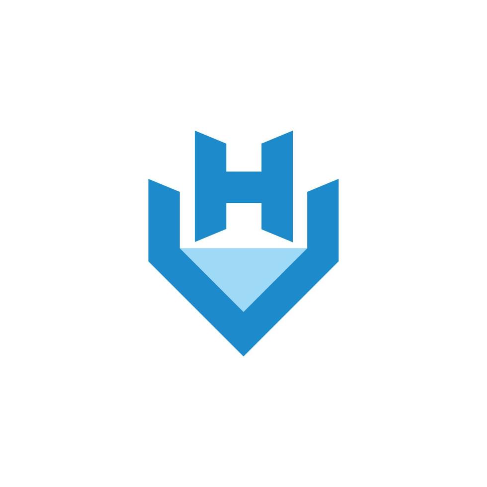 letras hv água símbolo logotipo geométrico simples vetor