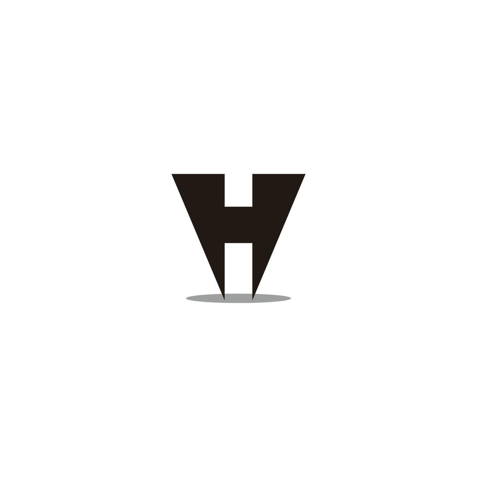 letras hv abstrato simples vetor de logotipo de sombra geométrica