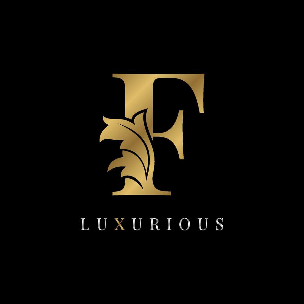 luxuosa letra f vintage decoração floral vitória marca boutique logotipo spa salão de beleza maquiagem artista elemento de design de identidade casa de campo inicial designer de vestido de noiva vetor