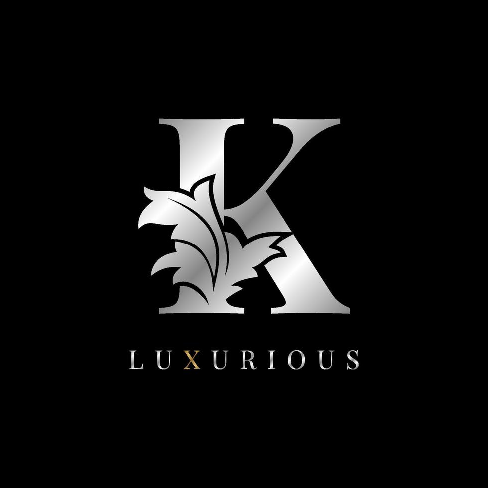 luxuosa letra k decoração floral vintage vitória marca boutique logotipo spa salão de beleza maquiagem artista elemento de design de identidade casa de campo inicial designer de vestido de noiva vetor