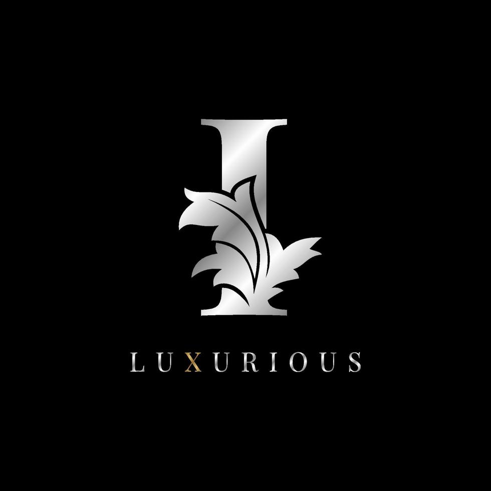 luxuosa letra i vintage decoração floral vitória marca boutique logotipo spa salão de beleza maquiagem artista elemento de design de identidade casa de campo inicial designer de vestido de noiva vetor